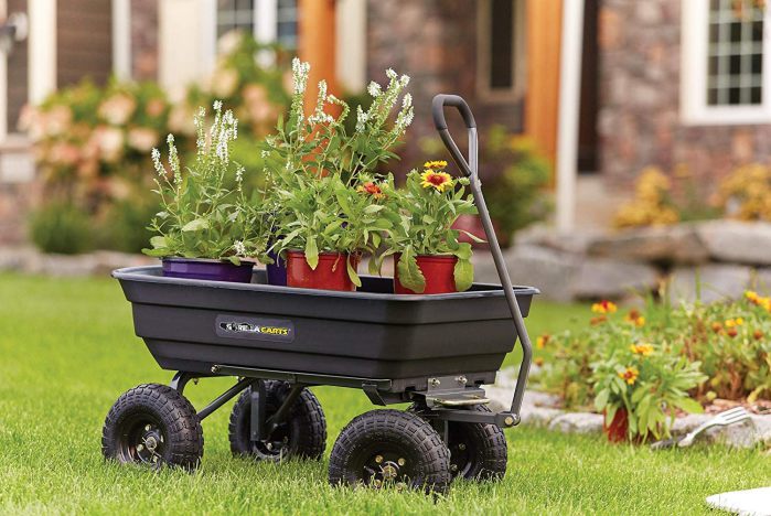 Dump cart for garden and lawn